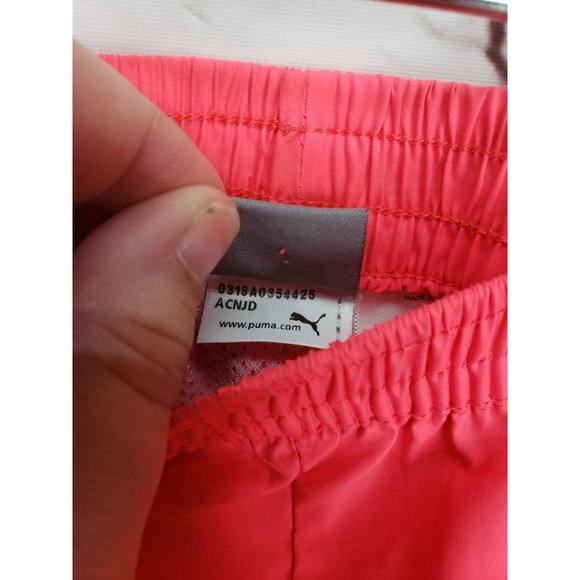 PUMA GIRLS PACER MESH OVERLAY BRIGHT PLASMA ELASTIC WAIST SHORTS SIZE Large 14/1 - Picture 2 of 9